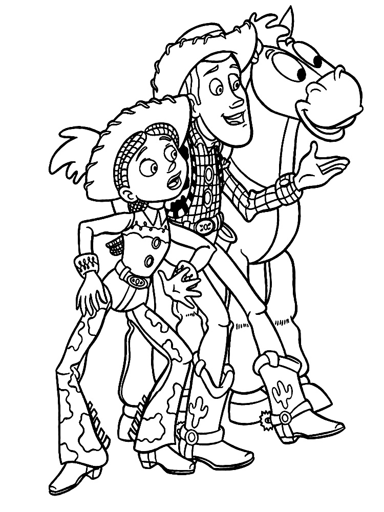 Útiles dibujos para colorear - Toy Story, para chiquitines creativos