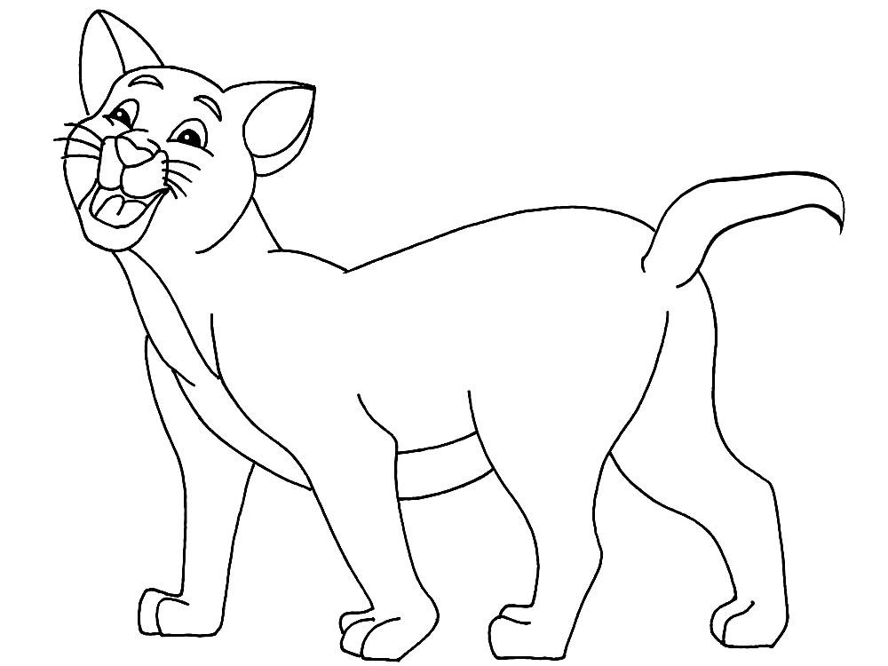 Imprimir dibujos para colorear - Gato, para niños y niñas