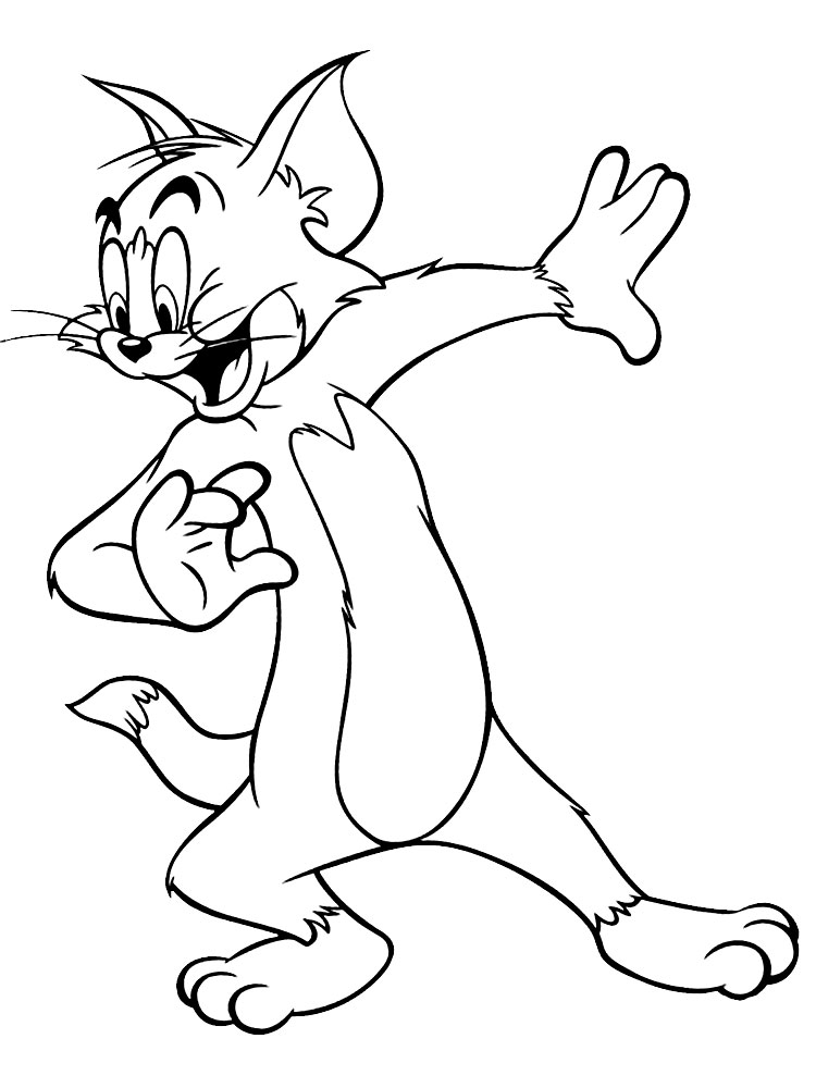 Dibujos infantiles para colorear - Tom y Jerry, para desarrollar movimientos musculares menudos