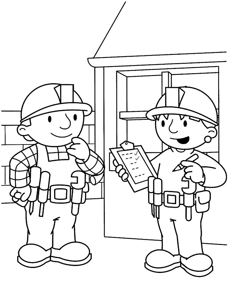 Dibujos para colorear - Bob el constructor, para niñas y niños