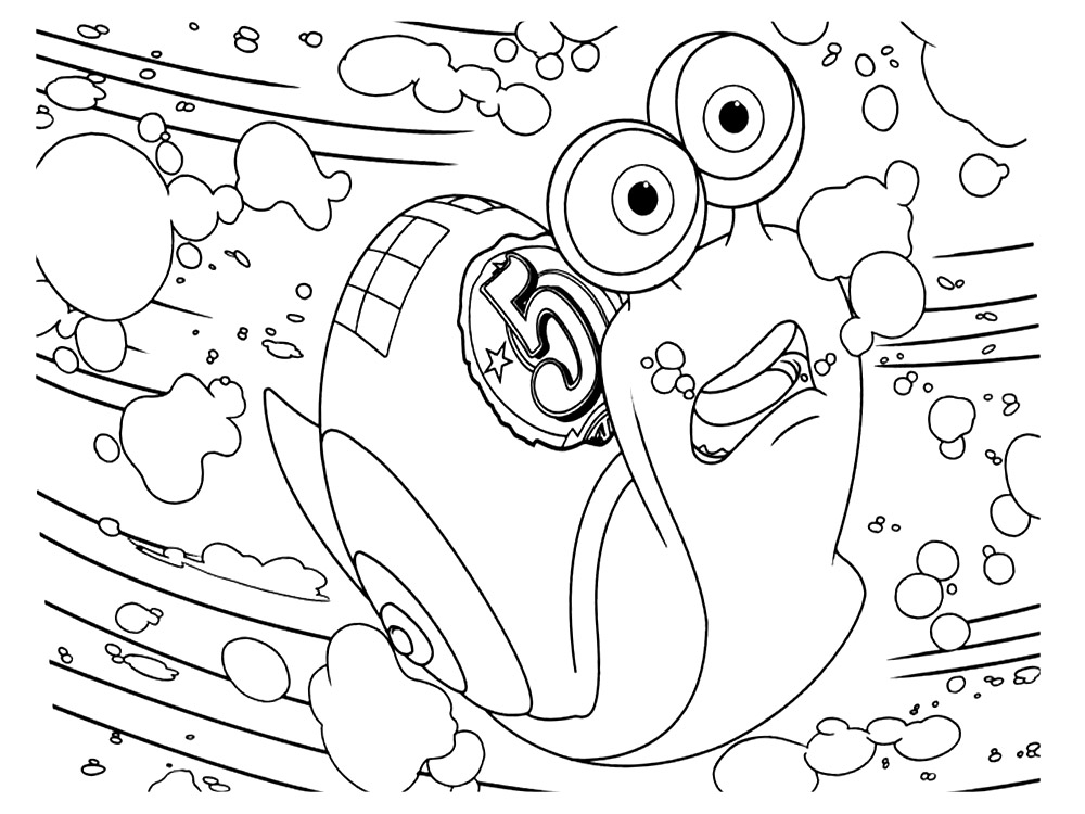 Dibujos infantiles para colorear - Turbo, para desarrollar movimientos musculares menudos