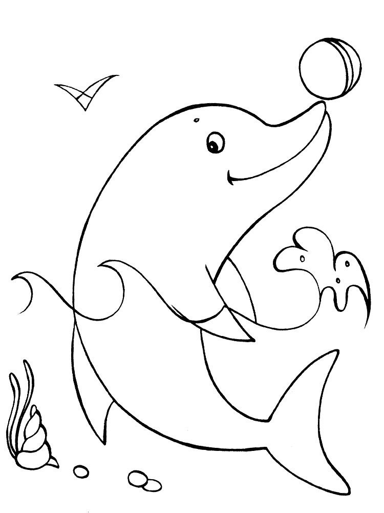 Descargamos dibujos para colorear - delfines
