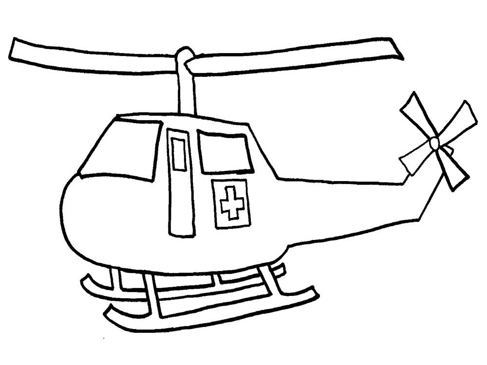 Descargar dibujos para colorear - helicoptero