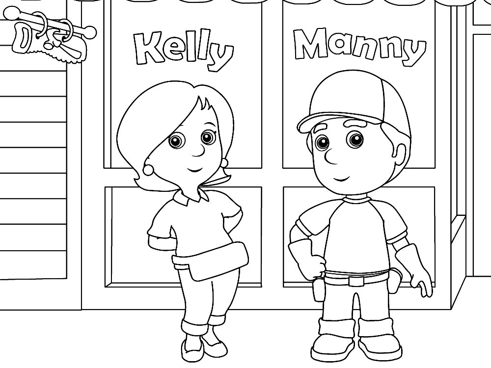 Dibujos infantiles para colorear - Manny manitas, para desarrollar movimientos musculares menudos