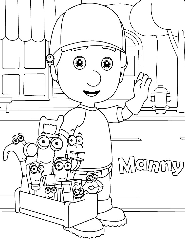 Descargar dibujos para colorear - Manny manitas