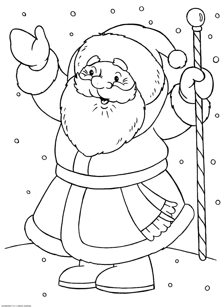 Dibujos animados para colorear - Santa Claus, para niños pequeños